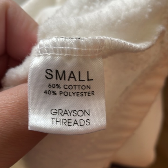 USA Tennis Team Greyson Threads Fleece White Half Zip Cropped Elastic Pullover S - Picture 5 of 6